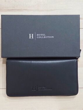 Hotel Collection Black Embossed Leather Folder